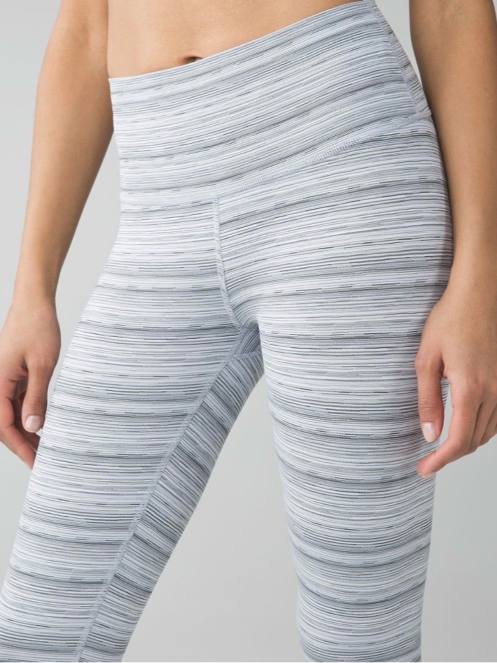 Lululemon High Times Pant Cyber Stripe White Silver Fox Size 6
